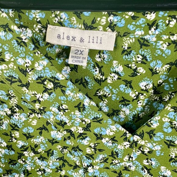 Alex & Lili Green Top - 2X - XXL - Picture 2 of 3
